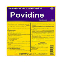 Gạc Povidine Pharmedic dùng để sát trùng vết thương và các vết bỏng nông, ít rộng (10 miếng x 3g)