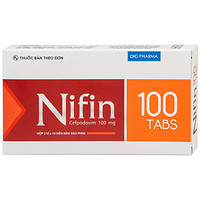 Thuốc Nifin 100 Tabs DHG dùng để điều trị các trường hợp nhiễm khuẩn từ nhẹ đến trung bình ở đường hô hấp dưới (2 vỉ x 10 viên)