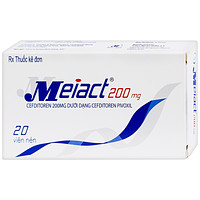Meiact 200mg dùng để điều trị viêm amidan, viêm họng cấp tính, viêm xoang xương hàm (2 vỉ x 10 viên thuốc)