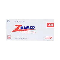 Zoamco 40 Pymepharco, dùng để điều trị rối loạn lipid máu (hộp gồm 2 vỉ x 15 viên)