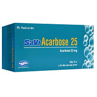 SaVi Acarbose 25 thuốc điều trị đái tháo đường (10 vỉ x 10 viên)