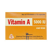 Vitamin A 5000 IU Mekophar dùng để điều trị thiếu hụt Vitamin A và bổ sung cho bệnh nhân gan (10 vỉ x 10 viên)