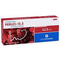 Viên nén Peruzi 12.5mg DaViPharm dùng để điều trị đau thắt ngực và tăng huyết áp (3 vỉ x 10 viên)