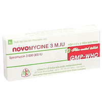Novomycine 3 M.IU Mekophar dạng thuốc dùng để chữa các bệnh nhiễm khuẩn trên đường hô hấp, da và cơ quan sinh dục (2 vỉ x 5 viên)
