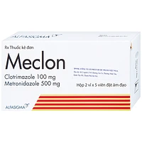 Viên đặt âm đạo Meclon Doppel Pharma dùng để điều trị viêm âm đạo và viêm cổ tử cung (2 vỉ x 5 viên)