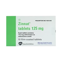 Viên uống Zinnat tablets 125mg của GSK dùng để điều trị các loại nhiễm khuẩn (1 vỉ x 10 viên)