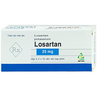 Viên nén Losartan 25mg TV.Pharm dùng để điều trị tăng huyết áp (3 vỉ x 10 viên)