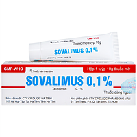 Thuốc mỡ Sovalimus 0.1% Hadiphar (10g) dùng để điều trị chàm cơ địa