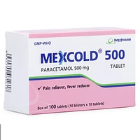 Viên nén Mexcold 500 Imexpharm được sử dụng để điều trị các cơn đau đầu, đau răng, và đau nhức cơ bắp (10 vỉ x 10 viên)