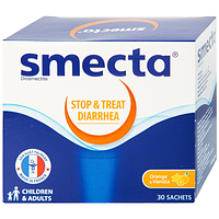 Smecta vị cam, thuốc bột pha hỗn dịch uống, dùng trong điều trị tiêu chảy (30 gói x 3g).