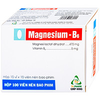 Magnesium - B6 TV.Pharm dùng cho việc giảm triệu chứng thiếu magnesi, buồn nôn và khó chịu (10 vỉ x 10 viên)