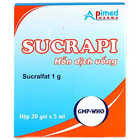 Thuốc Sucrapi 1000mg/5ml Apimed dùng để trị loét dạ dày tá tràng (20 gói)
