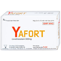 Thuốc Yafort 500mg Cophavina dùng để chữa động kinh cục bộ (3 vỉ x 10 viên)