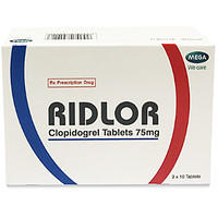 Ridlor 75mg MSN là thuốc dùng để phòng ngừa tai biến đông máu (3 vỉ x 10 viên)