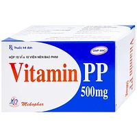 Sản phẩm Vitamin PP 500mg Mekophar dùng để điều trị bệnh pellagra (10 vỉ x 10 viên)