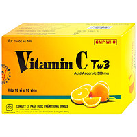Vitamin C TW3 dành cho việc điều trị các bệnh lý do thiếu hụt vitamin C (hộp 10 vỉ x 10 viên)