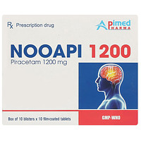 Sản phẩm Nooapi 1200 Apimed dạng viên dùng để điều trị các triệu chứng của hội chứng tâm thần - thực thể (10 vỉ x 10 viên)