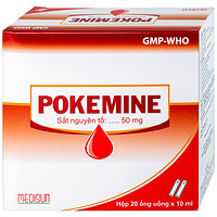 Pokemine 50mg Medisun dạng dung dịch uống, bổ sung sắt cho bệnh nhân thiếu máu (20 ống x 10ml)