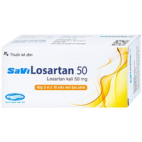 Savi Losartan 50 viên điều trị tăng huyết áp nguyên phát (hộp gồm 3 vỉ, mỗi vỉ 10 viên)