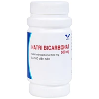 Natri Bicarbonat 500mg Bidiphar (160 viên) dùng để điều trị nhiễm toan chuyển hóa, khó tiêu hóa, và ợ nóng.