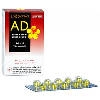 Vitamin AD OPC dùng để ngăn ngừa và điều trị thiếu hụt Vitamin A và D (4 vỉ x 10 viên)