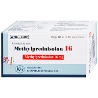 Methylprednisolon 16 Khapharco giúp giảm viêm, dùng để điều trị viêm khớp dạng thấp và lupus ban đỏ hệ thống (10 vỉ x 10 viên)