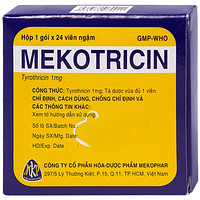 Mekotricin 1mg Mekophar viên ngậm dùng để điều trị viêm họng, amidan cấp tính, viêm miệng, viêm lợi (24 viên)