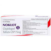 Viên nén Noklot 75mg Cadila sử dụng để ngăn ngừa biến chứng xơ vữa động mạch (3 vỉ x 10 viên)