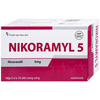 Viên nang cứng Nikoramyl 5 Hà Tây dùng để phòng ngừa và điều trị các cơn đau thắt ngực (3 vỉ x 10 viên)