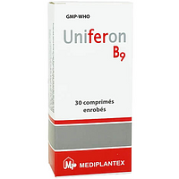 Thuốc Uniferon B9 Mediplantex dùng để chữa trị tình trạng thiếu máu do thiếu sắt và acid folic (3 vỉ x 10 viên)