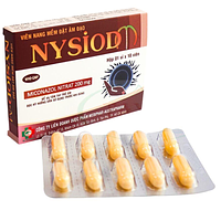 Viên đặt âm đạo Nysiod-M 200mg Mebiphar - Austrapharm dùng để điều trị nhiễm nấm Candida (1 vỉ x 10 viên)