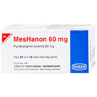 Viên nén MesHanon 60mg Hasan dùng để điều trị nhược cơ, tắt ruột do liệt ruột và bí tiểu sau phẫu thuật (3 vỉ x 10 viên)