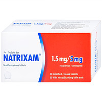 Sản phẩm Natrixam 1.5mg/5mg LES gồm 30 viên dùng cho điều trị cao huyết áp