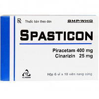 Sản phẩm Spasticon TV.Pharm dùng trong điều trị bệnh não do chấn thương (hộp 6 vỉ x 10 viên)