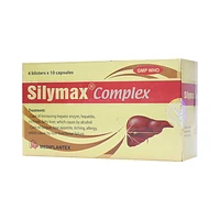 Silymax Complex Mediplantex (6 vỉ x 10 viên) dùng để điều trị viêm gan do virus và xơ gan.
