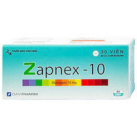 Sản phẩm Zapnex-10 DaviPharm gồm 3 vỉ x 10 viên dùng để điều trị bệnh tâm thần phân liệt.