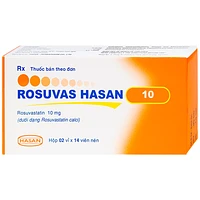Rosuvas Hasan 10 dùng để điều trị tình trạng tăng cholesterol trong máu (2 vỉ x 14 viên)
