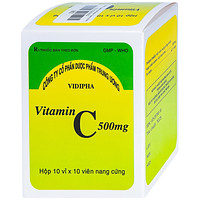 Thuốc Vitamin C 500mg Vidipha giúp hỗ trợ trong việc điều trị bệnh Thalassemia (10 vỉ x 10 viên)