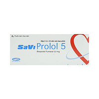 SaViProlol 5 là thuốc dùng để điều trị tình trạng tăng huyết áp và đau thắt ngực (3 vỉ x 10 viên)