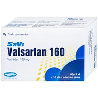 Thuốc Savi Valsartan 160 được dùng để điều trị tăng huyết áp và nhồi máu cơ tim (3 vỉ x 10 viên).