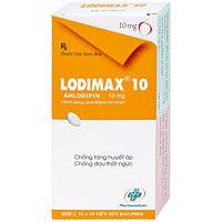 Viên nén Lodimax 10 OPV Pharma dùng để điều trị tăng huyết áp, đau thắt ngực (2 vỉ x 10 viên)