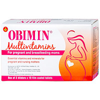 Viên nén Obimin Multivitamins United cung cấp vitamin và khoáng chất (3 vỉ x 10 viên)