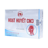 Hoạt Huyết CM3 Phúc Vinh, dạng thuốc viên (3 vỉ x 10 viên), dùng để điều trị rối loạn tuần hoàn não liên quan đến xơ vữa mạch máu.