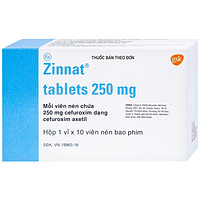 Zinnat 250mg GSK dạng viên dùng để điều trị nhiễm khuẩn (1 vỉ x 10 viên)