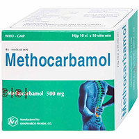 Viên nén Methocarbamol 500mg Khapharco dùng trong điều trị tạm thời các cơn đau, co cơ, bong gân (10 vỉ x 10 viên)
