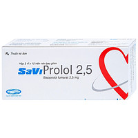 SaViProlol 2,5 (3 vỉ x 10 viên) được sử dụng trong điều trị tăng huyết áp và đau thắt ngực