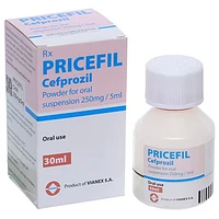 Pricefil 250mg/5ml dạng bột pha hỗn dịch uống Vianex dùng để điều trị nhiễm khuẩn đường hô hấp (30ml)