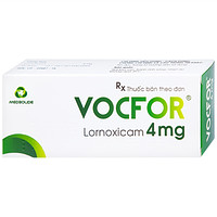 Vocfor 4mg Medisun dạng thuốc, dùng cho điều trị đau sau phẫu thuật (3 vỉ x 10 viên)