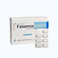 Thuốc Fabamox 1000DT Trung Ương 1 điều trị viêm xoang cấp tính, viêm tai giữa cấp tính (3 vỉ x 7 viên)