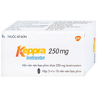 Viên nén Keppra 250mg GSK dùng để điều trị các cơn động kinh cục bộ (3 vỉ x 10 viên)